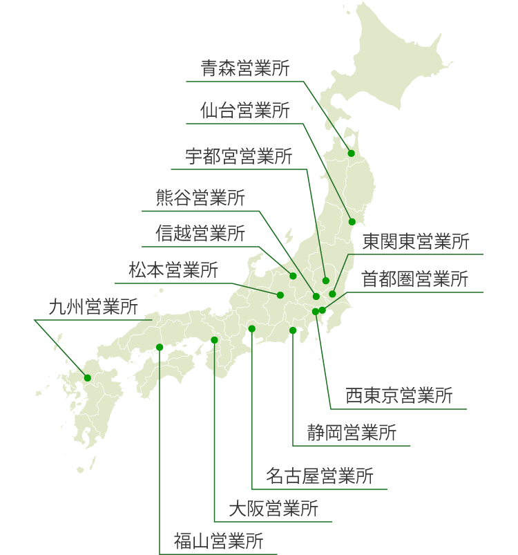 国内営業拠点マップ